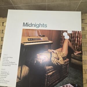 Taylor Swift Midnights Vinyl Record with Black and White Cover